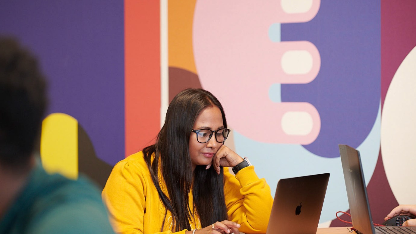 BSBI Student working in Laptop