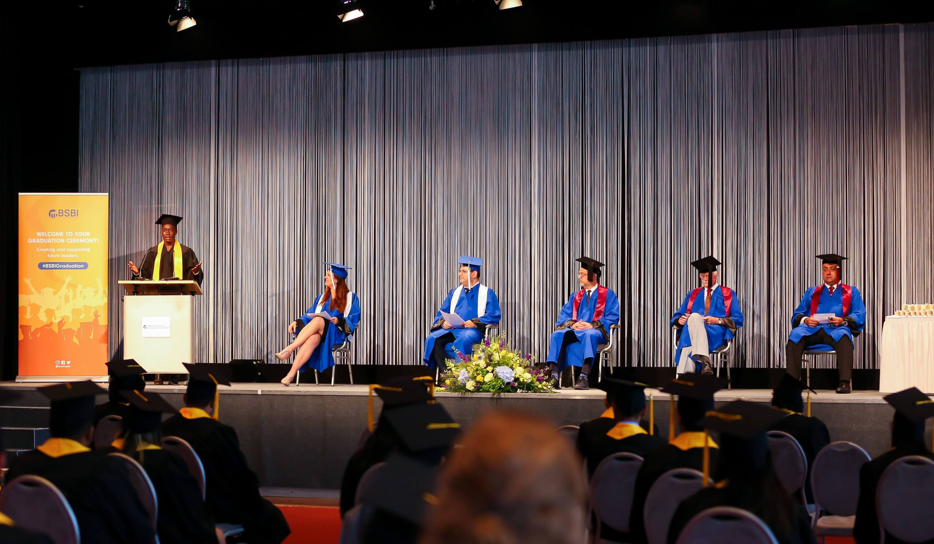 Sandra Ejiofor, Outgoing President of Student Council giving her graduation remarks