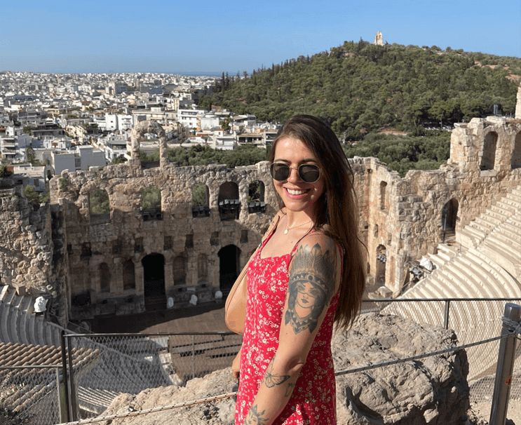 Mi Alves enjoying the beautiful view of Athens