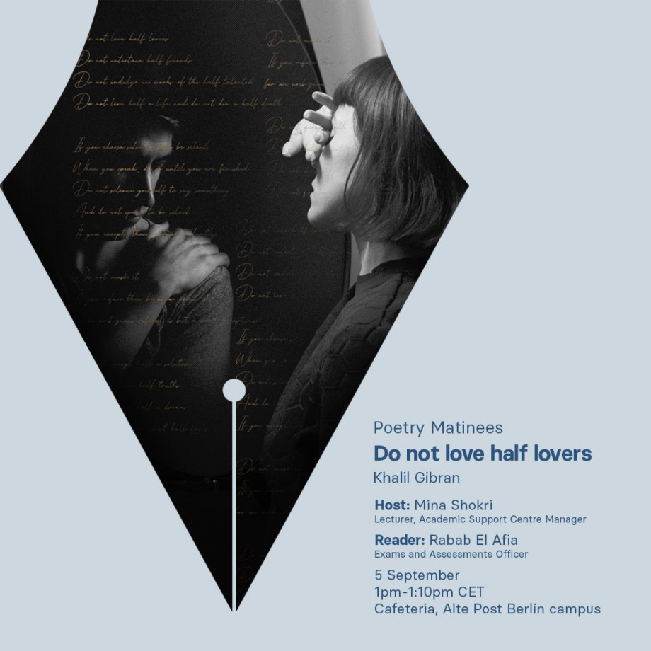 Poetry Matinees  Do not love the half lovers - BSBI