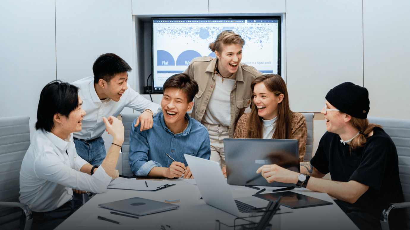 young professional team meeting candid