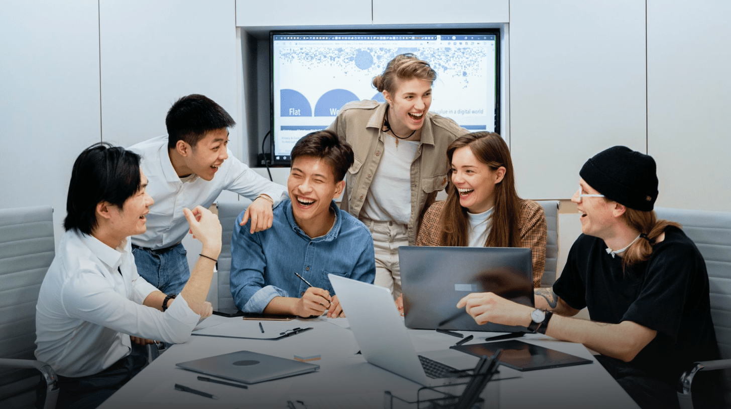 young professional team meeting candid